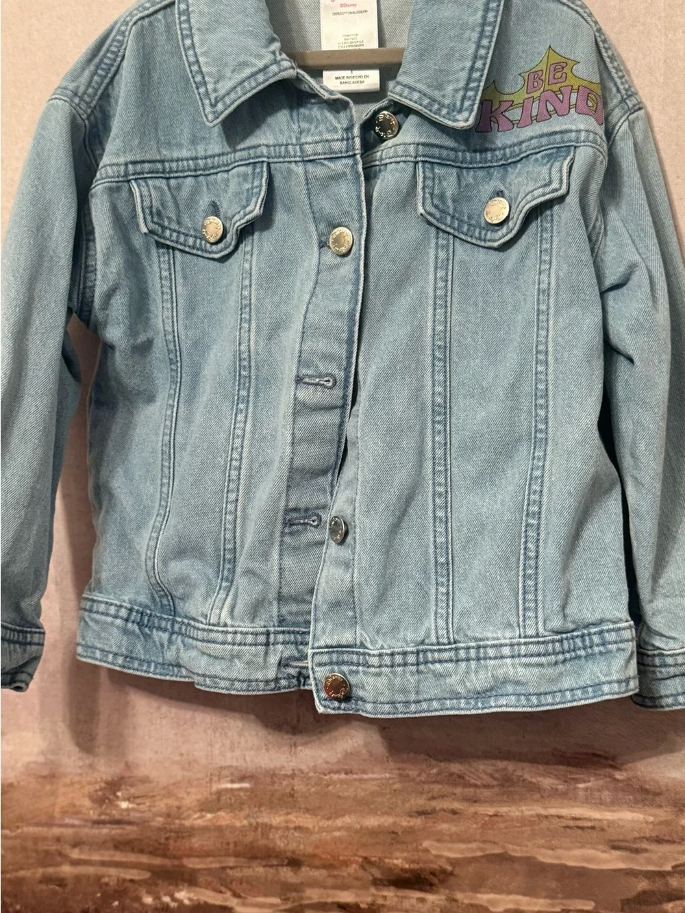 Disney Princesses light wash denim jacket Size 5